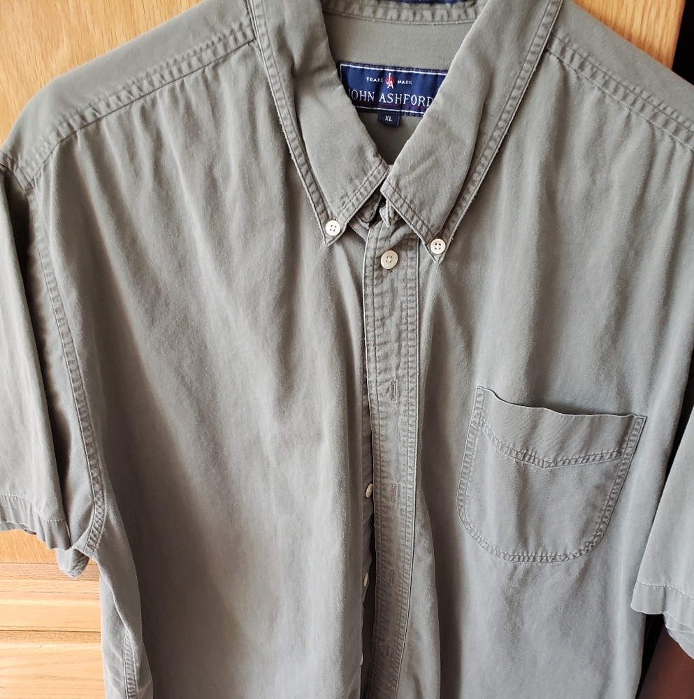 John Ashford Olive Green Casual Button Down Shirt